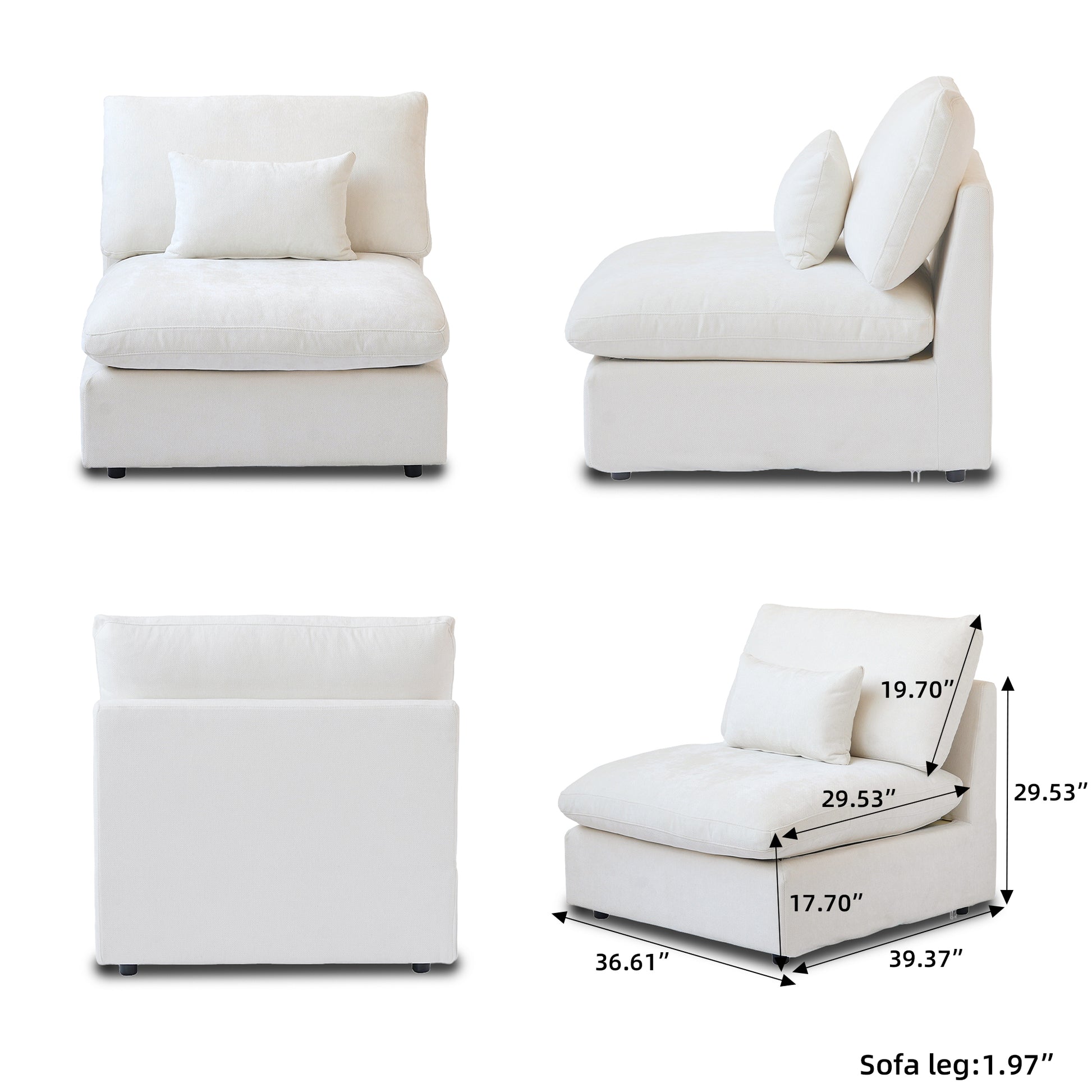 Signature Cloud Armless Chair